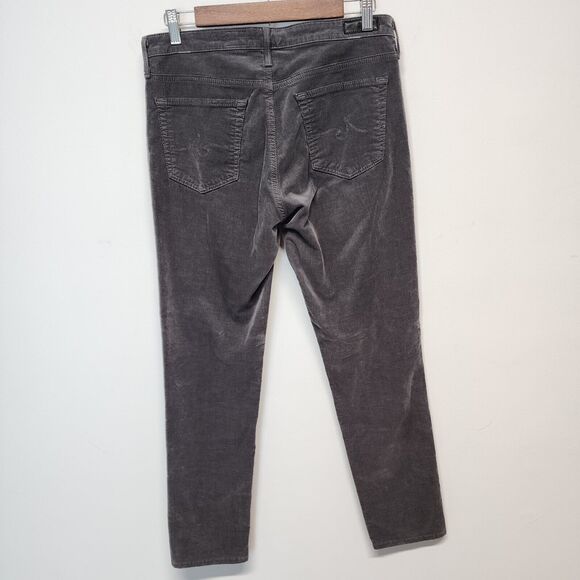 AG Adriano Goldschmied Corduroy Pants Size 30R Gray Stevie Ankle Slim Straight - Picture 3 of 14